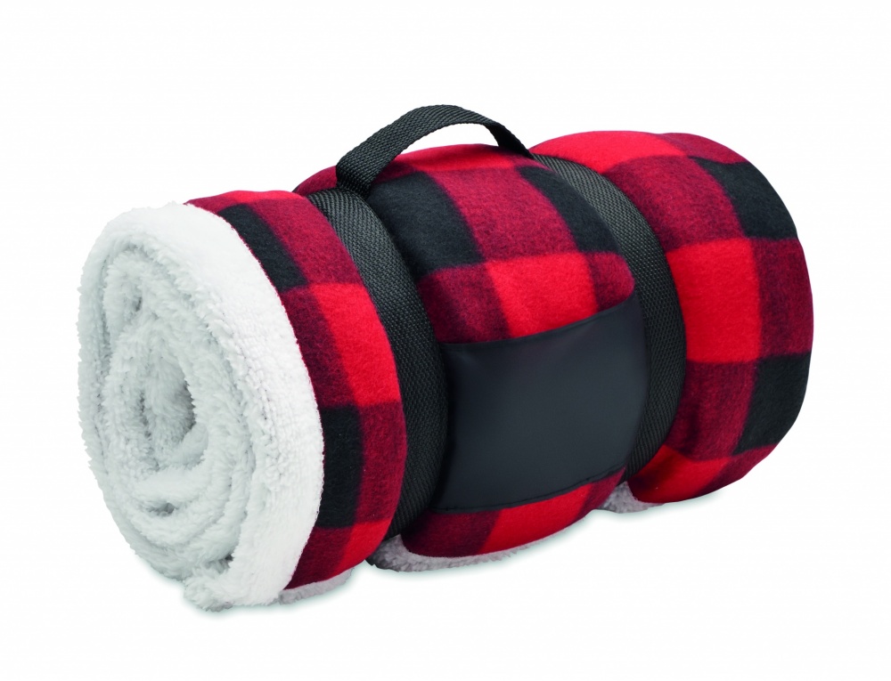 Logo trade corporate gift photo of: RPET sherpa fleece blanket