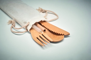 Logotrade promotional product picture of: Bamboo cutlery with straw