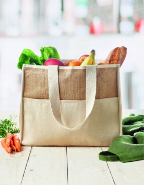 Logo trade promotional items picture of: Jute and canvas cooler bag