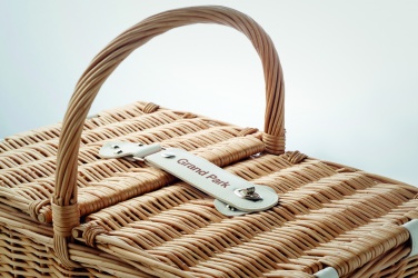 Logo trade promotional items picture of: Wicker picnic basket 4 people