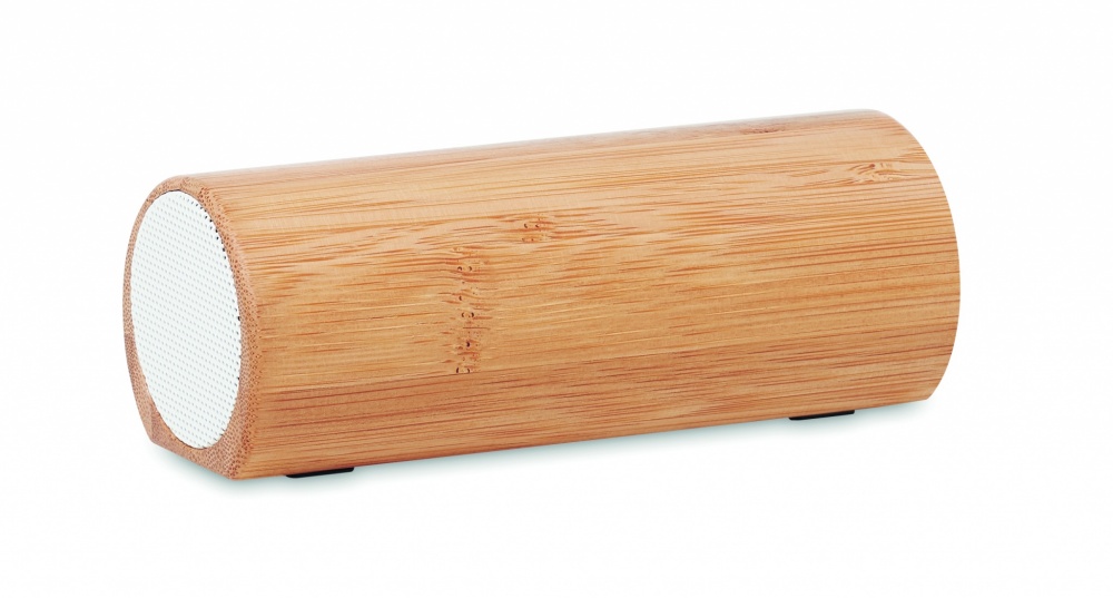 Logo trade promotional merchandise picture of: Wireless bamboo speaker 2x5W