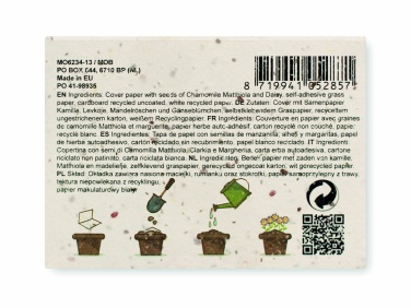 Logotrade promotional giveaway image of: Grass/seed paper memo pad