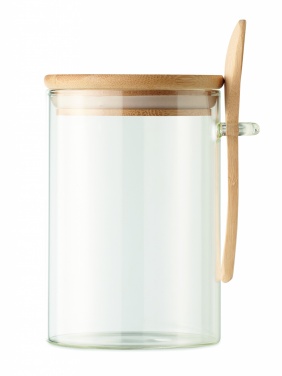 Logotrade advertising product picture of: Glass jar with spoon 600 ml
