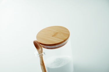 Logo trade promotional items image of: Glass jar with spoon 600 ml