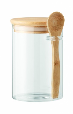 Logo trade business gift photo of: Glass jar with spoon 600 ml