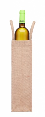 Logo trade promotional merchandise picture of: Jute wine bag for one bottle