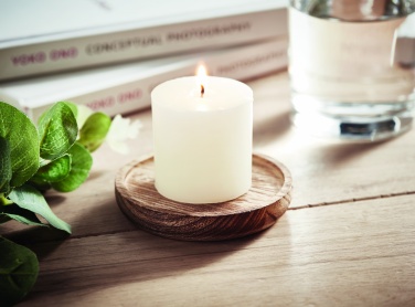 Logotrade promotional merchandise picture of: Candle on round wooden base