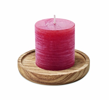 Logo trade promotional merchandise photo of: Candle on round wooden base