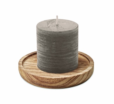 Logo trade promotional items picture of: Candle on round wooden base