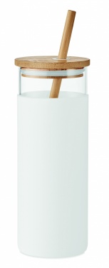 Logo trade corporate gifts picture of: Glass tumbler 450ml bamboo lid
