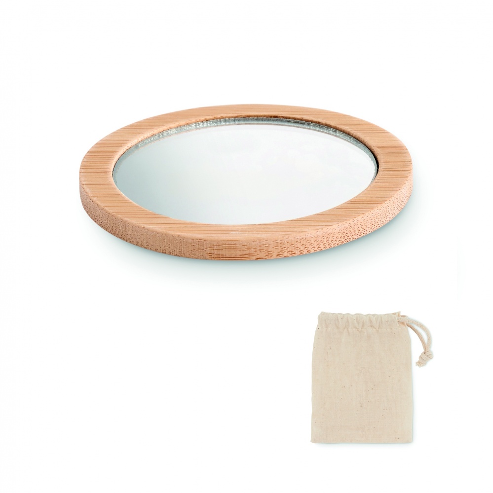 Logo trade advertising product photo of: Bamboo make-up mirror