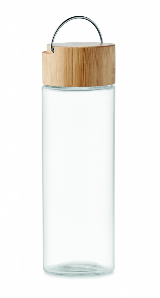 Logo trade promotional items picture of: Glass bottle 500ml bamboo lid