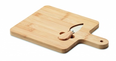 Logo trade promotional giveaways image of: Cheese board set in bamboo Bremen