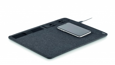 Logotrade promotional gift image of: RPET mouse mat charger 15W