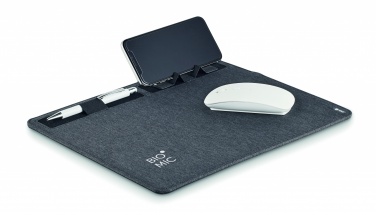 Logotrade promotional item image of: RPET mouse mat charger 15W