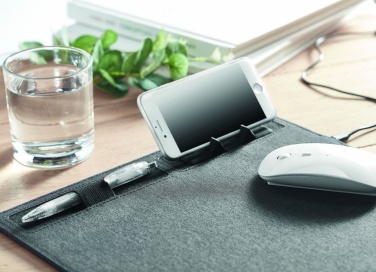 Logo trade promotional gifts image of: RPET mouse mat charger 15W