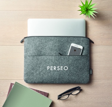 Logotrade business gifts photo of: RPET felt zipped laptop bag