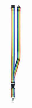 Logo trade promotional gift photo of: Rainbow RPET lanyard