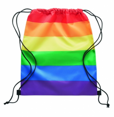 Logo trade promotional merchandise picture of: Rainbow RPET drawstring bag