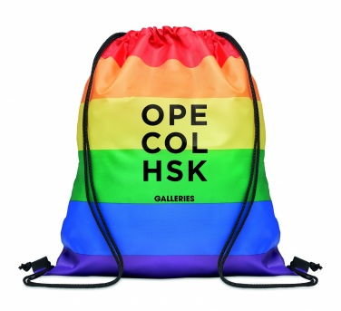 Logo trade business gift photo of: Rainbow RPET drawstring bag