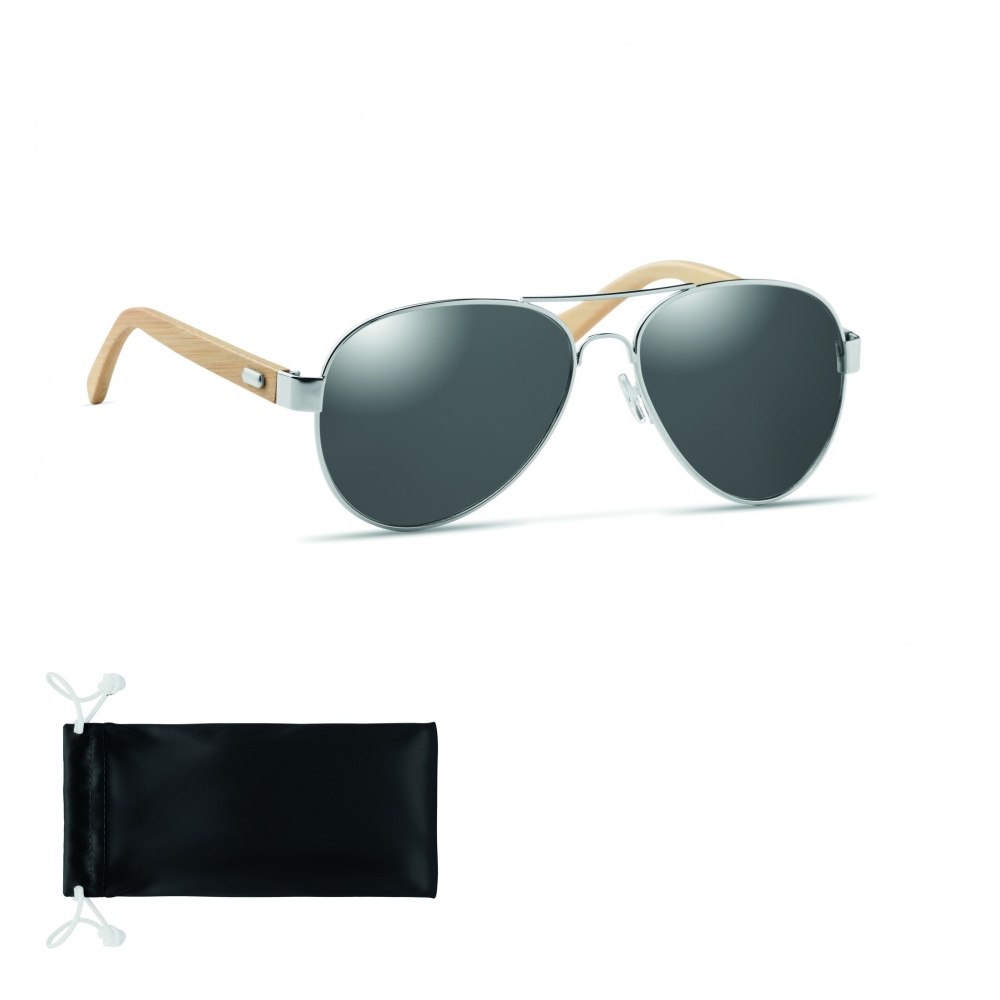 Logotrade advertising product image of: Bamboo sunglasses in pouch TARTU