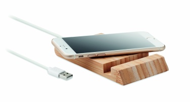 Logotrade promotional merchandise image of: Bamboo wireless charger  10W ODOS