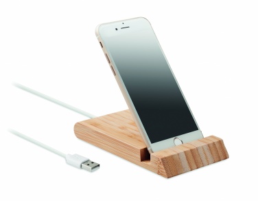 Logotrade promotional gift picture of: Bamboo wireless charger  10W ODOS