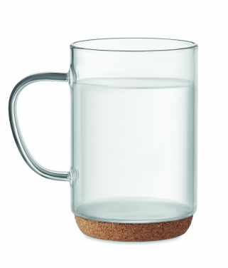 Logotrade advertising products photo of: Glass mug 400ml with cork base