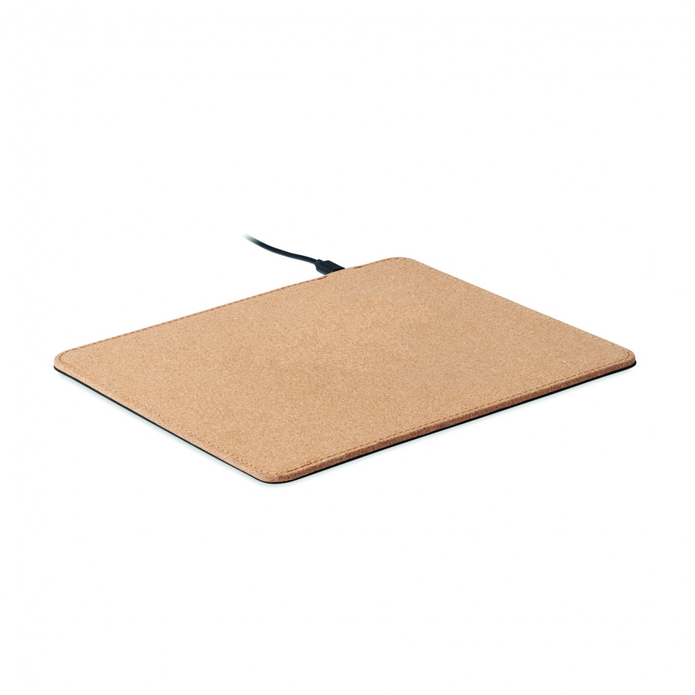 Logotrade advertising product image of: Cork mouse mat charger 15W