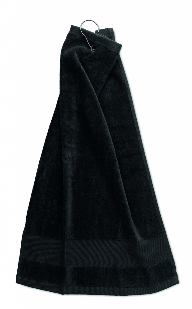 Logo trade promotional merchandise picture of: Cotton golf towel with hanger