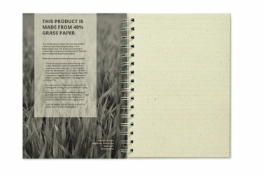 Logotrade promotional item picture of: A5 grass notebook 80 lined
