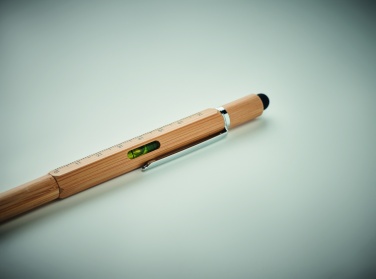 Logo trade promotional items picture of: Spirit level pen in bamboo