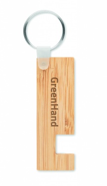 Logo trade business gift photo of: Bamboo stand and key ring Savonlinna
