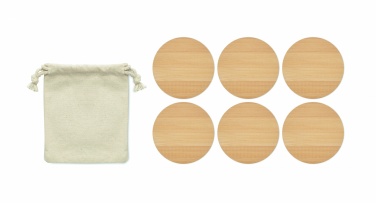 Logo trade business gifts image of: Set of 6 bamboo coasters