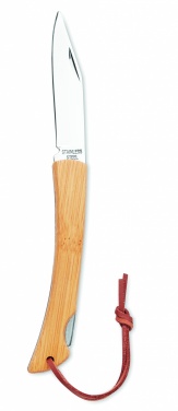 Logo trade business gift photo of: Foldable knife in bamboo