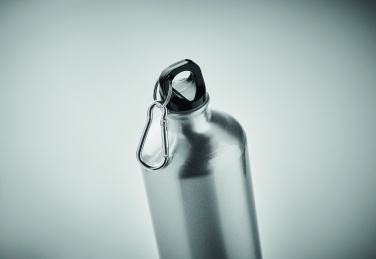 Logo trade business gift photo of: 1000 ml single-walled aluminum water bottle with a carabiner