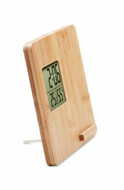 Logo trade advertising products image of: Bamboo weather station 10W