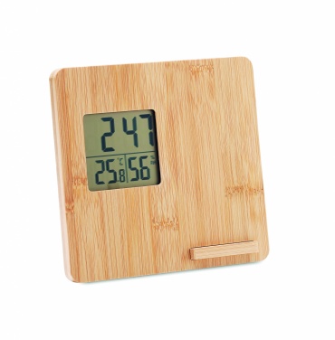 Logo trade promotional products image of: Bamboo weather station 10W