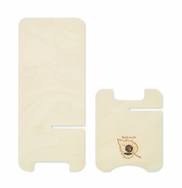 Logotrade promotional merchandise picture of: Birch Wood phone stand