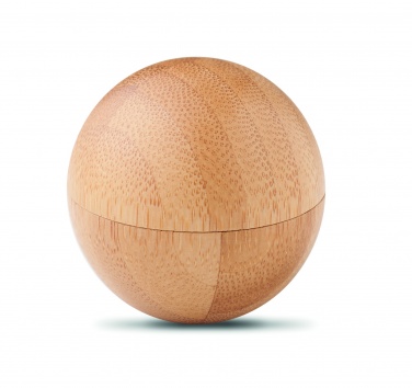 Logotrade promotional giveaway image of: Lip balm in round bamboo case