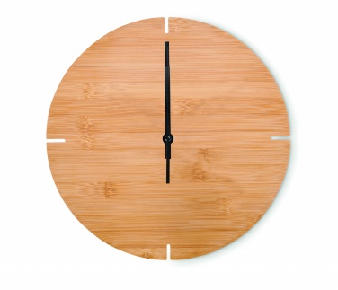 Logo trade promotional giveaways picture of: Round shape bamboo wall clock