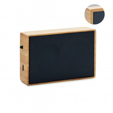 Logo trade promotional merchandise photo of: Solar bamboo wireless speaker