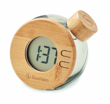 Logo trade promotional merchandise photo of: Water powered bamboo LCD clock