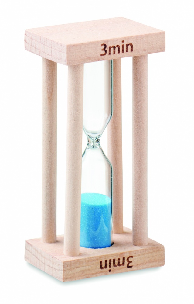 Logo trade promotional gift photo of: Wooden sand timer 3 minutes