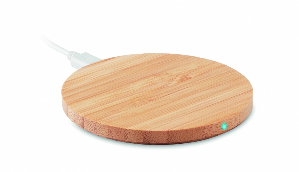 Logotrade promotional items photo of: Bamboo wireless charger 15W