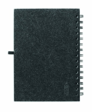 Logo trade corporate gifts image of: A5 RPET felt cover notebook