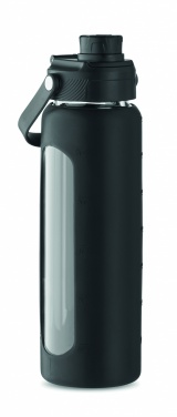 Logo trade promotional gifts image of: Glass bottle with sleeve 750 ml