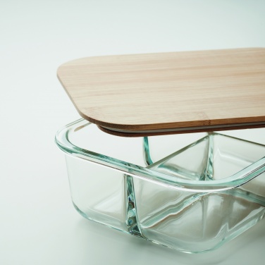 Logotrade corporate gift image of: Glass lunch box with bamboo lid