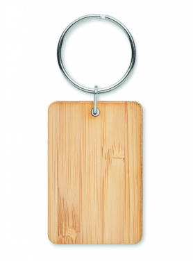 Logotrade promotional items photo of: Rectangular bamboo key ring Riihimäki