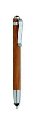 Logo trade promotional giveaways picture of: Bamboo pen and pencil set